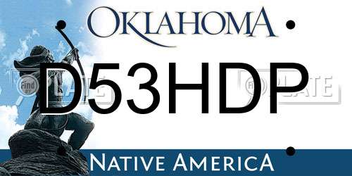 D53HDP Oklahoma License Plate