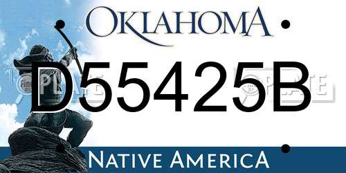 D55425B Oklahoma License Plate