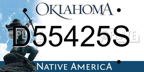 D55425S Oklahoma License Plate