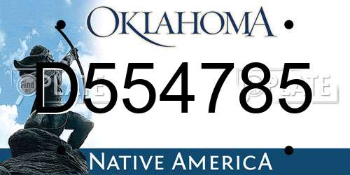 D554785 Oklahoma License Plate