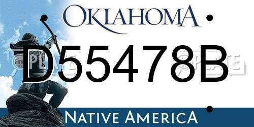 D55478B Oklahoma License Plate