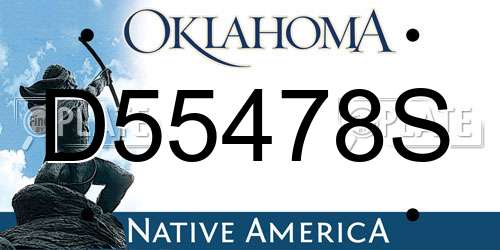 D55478S Oklahoma License Plate