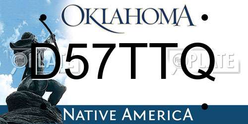 D57TTQ Oklahoma License Plate
