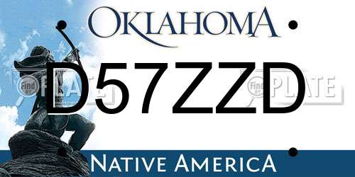 D57ZZD Oklahoma License Plate