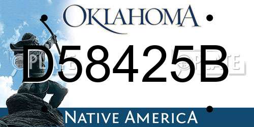 D58425B Oklahoma License Plate