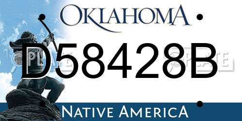 D58428B Oklahoma License Plate