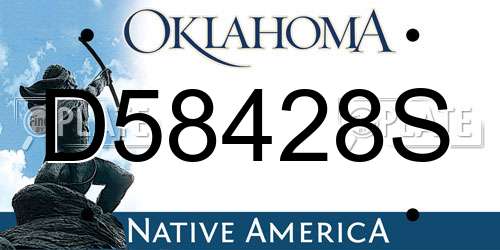 D58428S Oklahoma License Plate