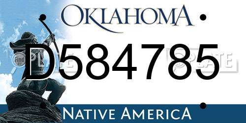 D584785 Oklahoma License Plate