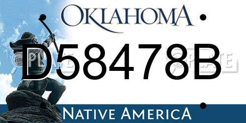 D58478B Oklahoma License Plate