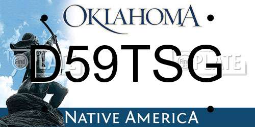 D59TSG Oklahoma License Plate
