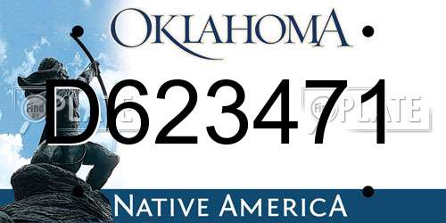 D623471 Oklahoma License Plate