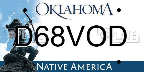 D68VOD Oklahoma License Plate