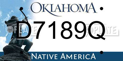 D7189Q Oklahoma License Plate