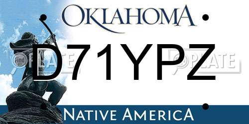 D71YPZ Oklahoma License Plate
