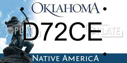 D72CE Oklahoma License Plate