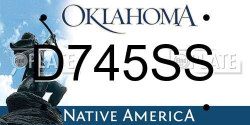 D745SS Oklahoma License Plate