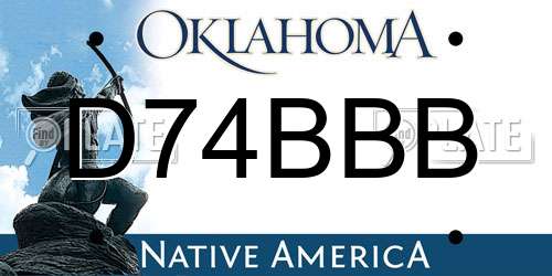 D74BBB Oklahoma License Plate
