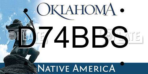 D74BBS Oklahoma License Plate