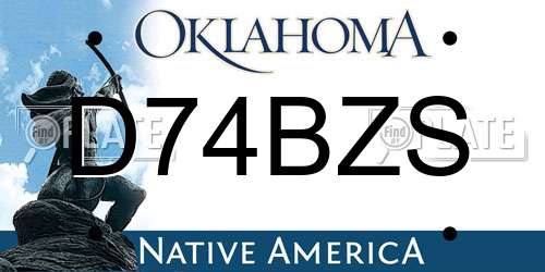 D74BZS Oklahoma License Plate