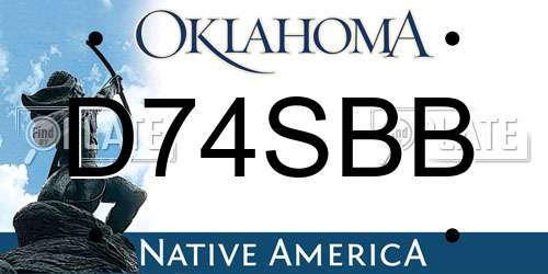 D74SBB Oklahoma License Plate