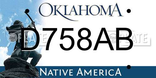 D758AB Oklahoma License Plate