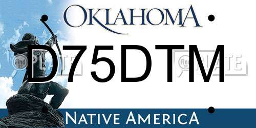 D75DTM Oklahoma License Plate