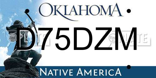 D75DZM Oklahoma License Plate