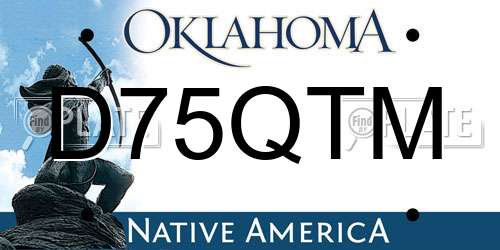 D75QTM Oklahoma License Plate