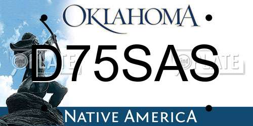 D75SAS Oklahoma License Plate