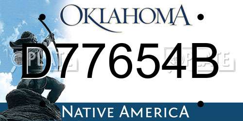 D77654B Oklahoma License Plate