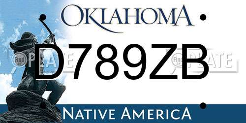D789ZB Oklahoma License Plate