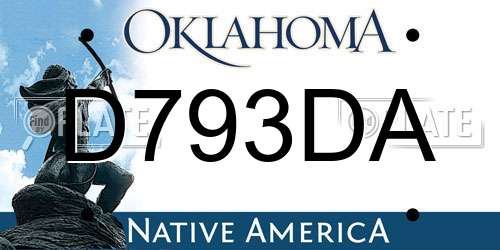 D793DA Oklahoma License Plate