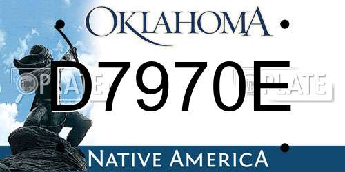 D7970E Oklahoma License Plate