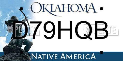 D79HQB Oklahoma License Plate
