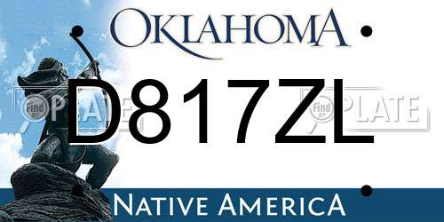 D817ZL Oklahoma License Plate