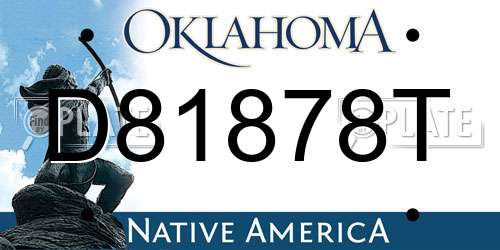 D81878T Oklahoma License Plate