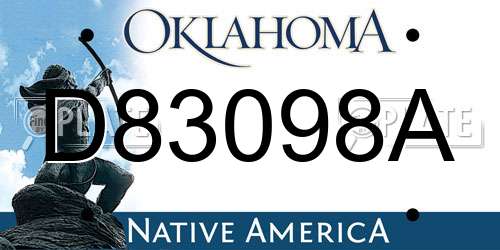 D83098A Oklahoma License Plate