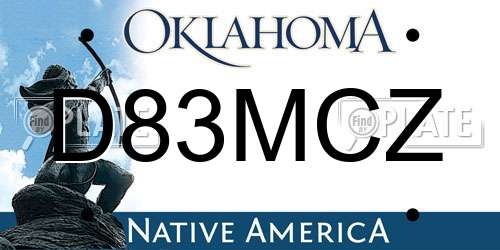 D83MCZ Oklahoma License Plate