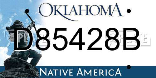 D85428B Oklahoma License Plate