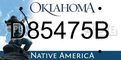 D85475B Oklahoma License Plate
