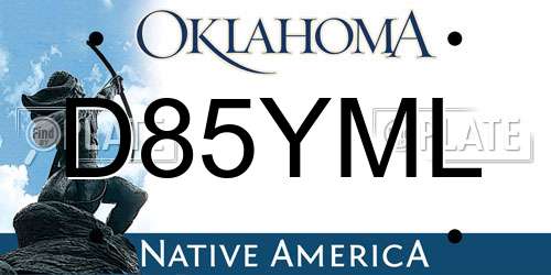 D85YML Oklahoma License Plate