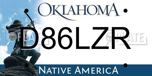 D86LZR Oklahoma License Plate