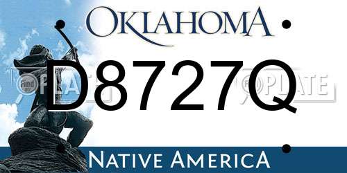 D8727Q Oklahoma License Plate