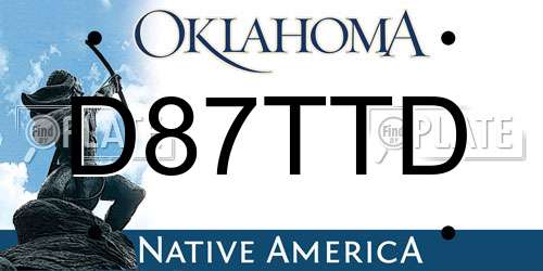 D87TTD Oklahoma License Plate