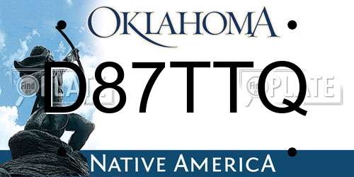 D87TTQ Oklahoma License Plate