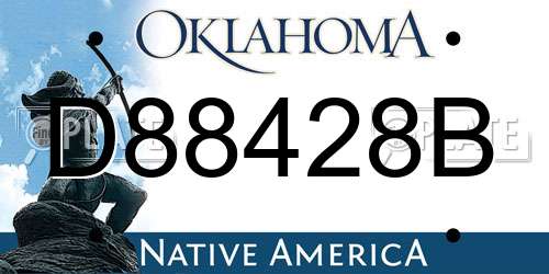 D88428B Oklahoma License Plate
