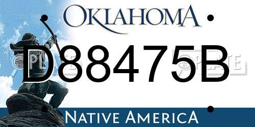 D88475B Oklahoma License Plate