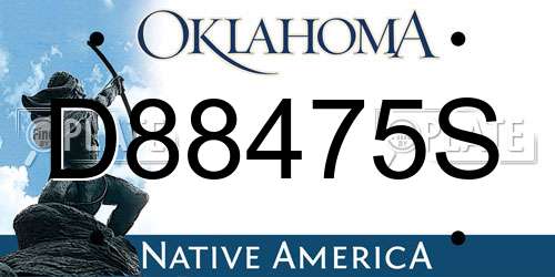 D88475S Oklahoma License Plate