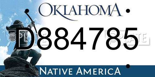 D884785 Oklahoma License Plate