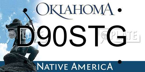 D90STG Oklahoma License Plate
